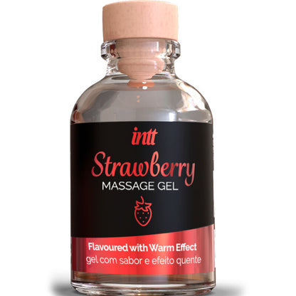 INTT MASSAGE & ORAL SEX - GEL DE MASSAGEM HOT EFFECT SABOR DE MORANGO