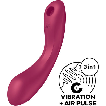 SATISFYER - CURVE TRINITY 1 AIR PULSE VIBRATION VERMELHO