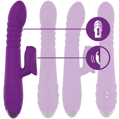 INTENSO - VIBRADOR RECARREGÁVEL MULTIFUNÇÃO IGGY PARA CIMA E PARA BAIXO COM ESTIMULADOR CLITÓRICO ROXO