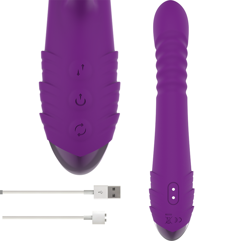 INTENSO - VIBRADOR RECARREGÁVEL MULTIFUNÇÃO IGGY PARA CIMA E PARA BAIXO COM ESTIMULADOR CLITÓRICO ROXO