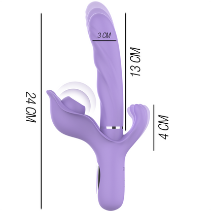 INTENSO - BILLIE MULTIFUNÇÃO VIBRADOR RECARREGÁVEL SUCÇÃO E PULSAÇÃO ROXO