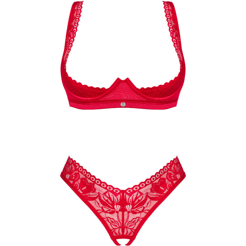 OBSESSIVE - CONJUNTO LACELOVE DUAS PEAS CUPLESS VERMELHO XS/S