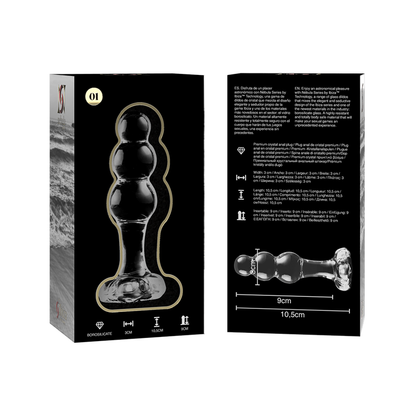 NEBULA SERIES BY IBIZA - MODELO 1 PLUG VIDRO BOROSILICADO TRANSPARENTE 10.5 CM -O- 3 CM