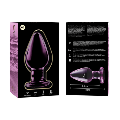 NEBULA SERIES BY IBIZA - MODELO 3 ANAL PLUG VIDRO BOROSILICADO TRANSPARENTE 11 CM -O- 5 CM