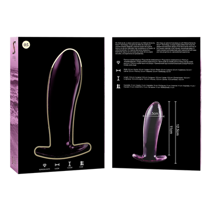 NEBULA SERIES BY IBIZA - MODELO 5 ANAL PLUG VIDRO BOROSILICADO TRANSPARENTE 12.5 CM -O- 3.5 CM