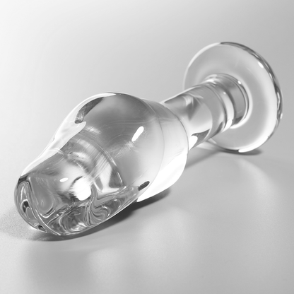 NEBULA SERIES BY IBIZA - MODELO 6 ANAL PLUG VIDRO BOROSILICADO TRANSPARENTE 12.5 CM -O- 4 CM