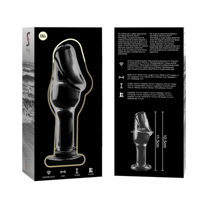 NEBULA SERIES BY IBIZA - MODELO 6 ANAL PLUG VIDRO BOROSILICADO TRANSPARENTE 12.5 CM -O- 4 CM