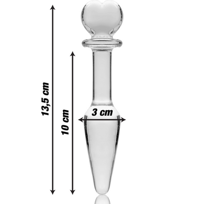 NEBULA SERIES BY IBIZA - MODELO 7 ANAL PLUG VIDRO BOROSILICADO TRANSPARENTE 13.5 CM -O- 3 CM