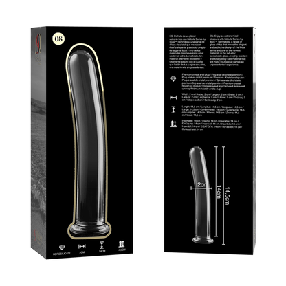 NEBULA SERIES BY IBIZA - MODELO 8 DILDO VIDRO BOROSILICADO TRANSPARENTE 14.5 CM -O- 2 CM