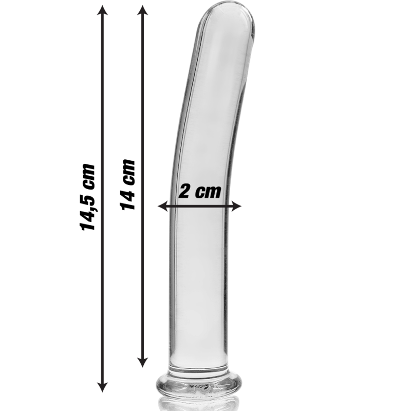 NEBULA SERIES BY IBIZA - MODELO 8 DILDO VIDRO BOROSILICADO TRANSPARENTE 14.5 CM -O- 2 CM