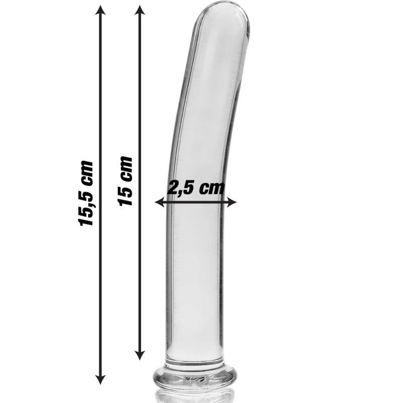 NEBULA SERIES BY IBIZA - MODELO 9 DILDO VIDRO BOROSILICADO TRANSPARENTE 15.5 CM -O- 2.5 CM