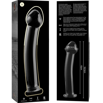 NEBULA SERIES BY IBIZA - MODELO 11 DILDO VIDRO BOROSILICADO TRANSPARENTE 16 CM -O- 3 CM