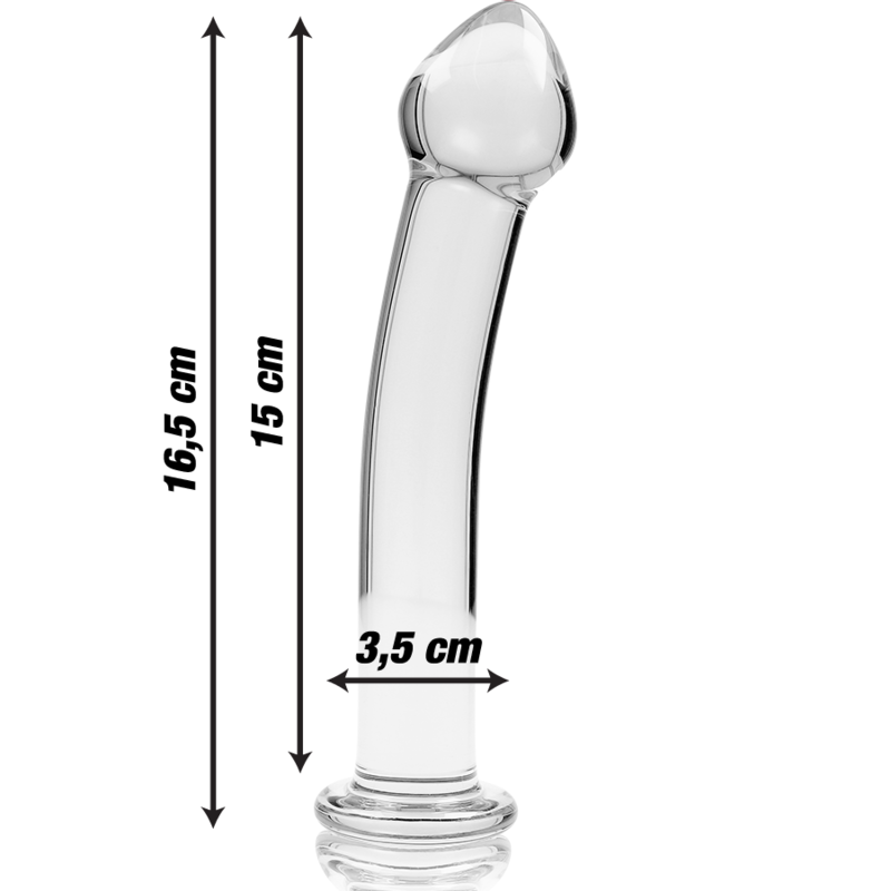 NEBULA SERIES BY IBIZA - MODELO 11 DILDO VIDRO BOROSILICADO TRANSPARENTE 16 CM -O- 3 CM