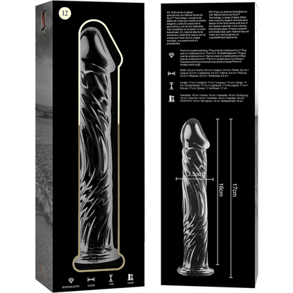 NEBULA SERIES BY IBIZA - MODELO 12 DILDO VIDRO BOROSILICADO TRANSPARENTE 17 CM -O- 3.5 CM