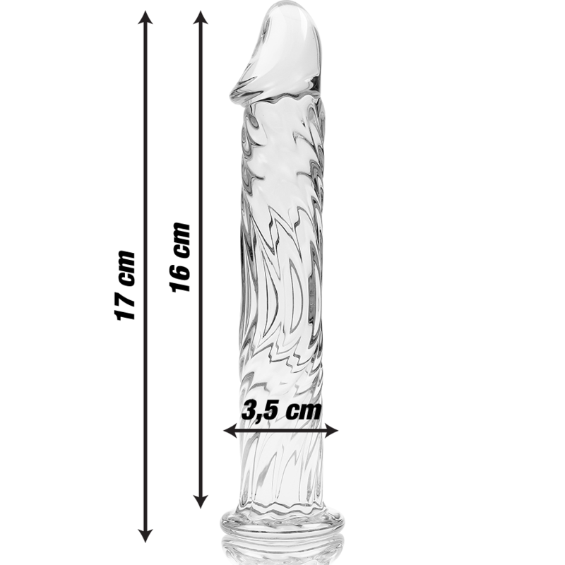 NEBULA SERIES BY IBIZA - MODELO 12 DILDO VIDRO BOROSILICADO TRANSPARENTE 17 CM -O- 3.5 CM