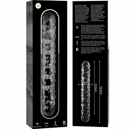 NEBULA SERIES BY IBIZA - MODELO 15 DILDO VIDRO BOROSILICADO TRANSPARENTE 18.5 CM -O- 3 CM