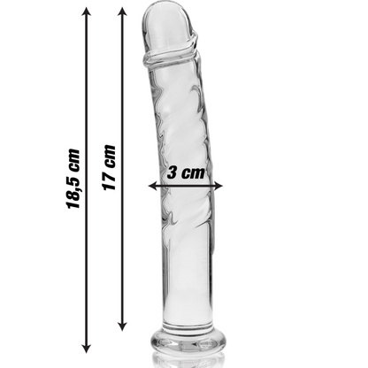 NEBULA SERIES BY IBIZA - MODELO 16 DILDO VIDRO BOROSILICADO TRANSPARENTE 18.5 CM -O- 3 CM