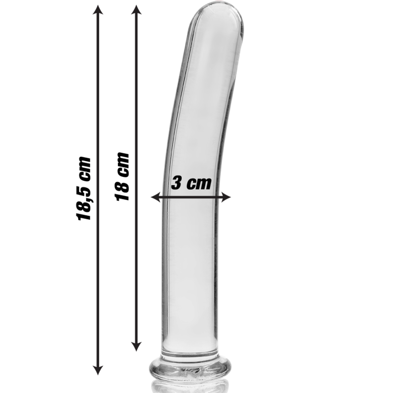 NEBULA SERIES BY IBIZA - MODELO 17 DILDO VIDRO BOROSILICADO TRANSPARENTE 18.5 CM -O- 3 CM