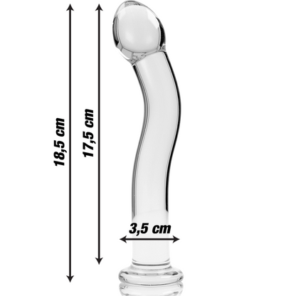 SÉRIE NEBULA BY IBIZA - MODELO 18 DILDO VIDRO BOROSILICADO TRANSPARENTE 18.5 CM -O- 3.5 CM