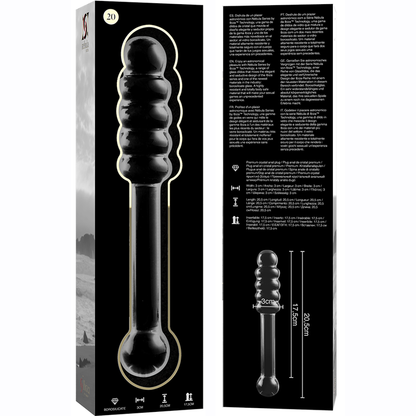 NEBULA SERIES BY IBIZA - MODELO 20 DILDO VIDRO BOROSILICADO TRANSPARENTE 20.5 CM -O- 3 CM