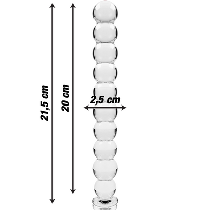 NEBULA SERIES BY IBIZA - MODELO 22 DILDO VIDRO BOROSILICADO TRANSPARENTE 21.5 CM -O- 2.5 CM