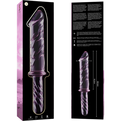 NEBULA SERIES BY IBIZA - MODELO 24 DILDO VIDRO BOROSILICADO TRANSPARENTE 28.5 CM -O- 5 CM