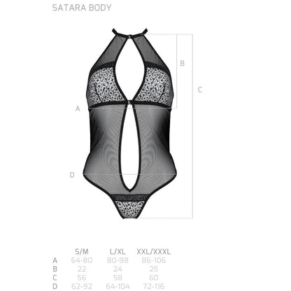 PASSION - LINHA ERÓTICA SATARA BODY PRETO S/M