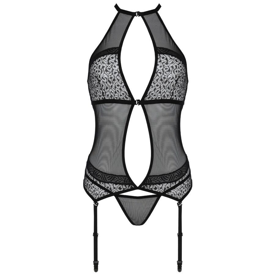 PASSION - SATARA CORSET LINHA ERÓTICA PRETO S/M