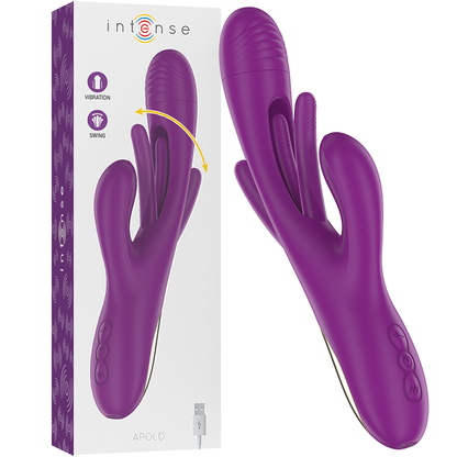 INTENSE - APOLO VIBRADOR MULTIFUNÇÃO RECARREGÁVEL 7 VIBRAÇÕES COM LÍNGUA OSCILANTE ROXA