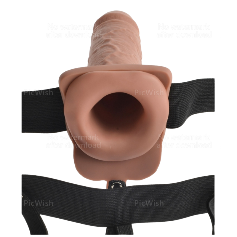 FETISH FANTASY SERIES - ARNÊS AJUSTVEL PÊNIS REALISTA COM BOLAS RECARREGVEIS E VIBRADOR 17,8 CM