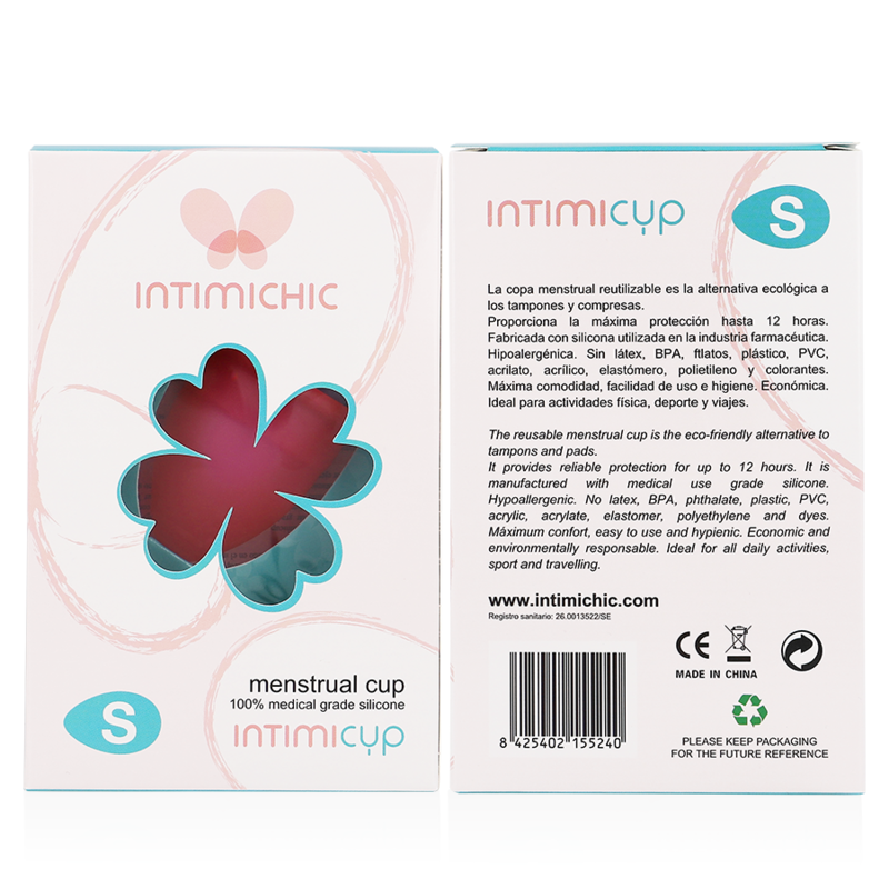 INTIMICHIC - COPO MENSTRUAL GRAU MÉDICO SILICONE TAMANHO S