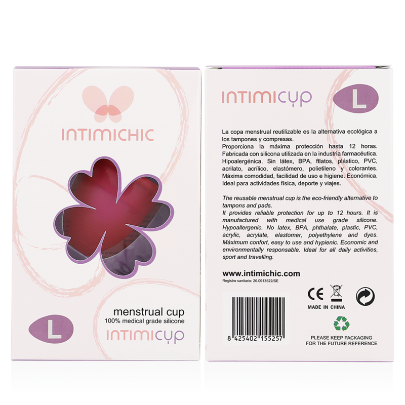 INTIMICHIC - COPO MENSTRUAL GRAU MÉDICO SILICONE TAMANHO S