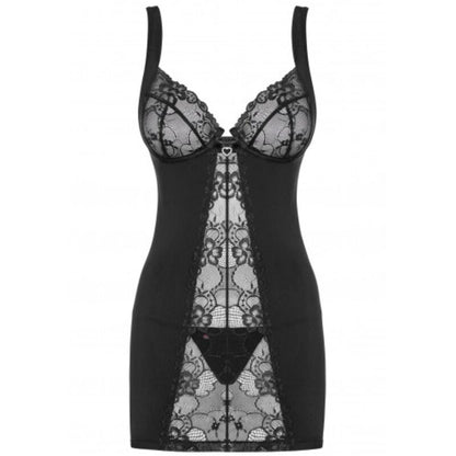 OBSESSIVE - HEARTINE CHEMISE & TANGA PRETO S/M