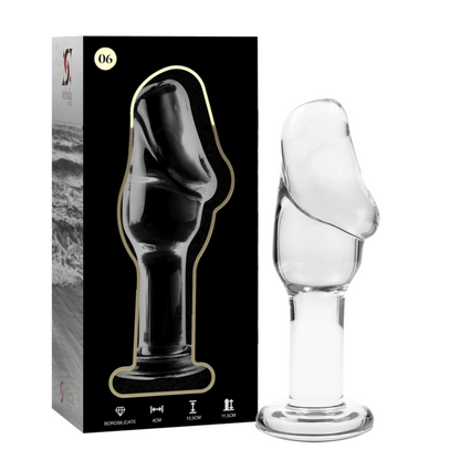 NEBULA SERIES BY IBIZA - MODELO 6 ANAL PLUG VIDRO BOROSILICADO TRANSPARENTE 12.5 CM -O- 4 CM