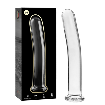 NEBULA SERIES BY IBIZA - MODELO 8 DILDO VIDRO BOROSILICADO TRANSPARENTE 14.5 CM -O- 2 CM