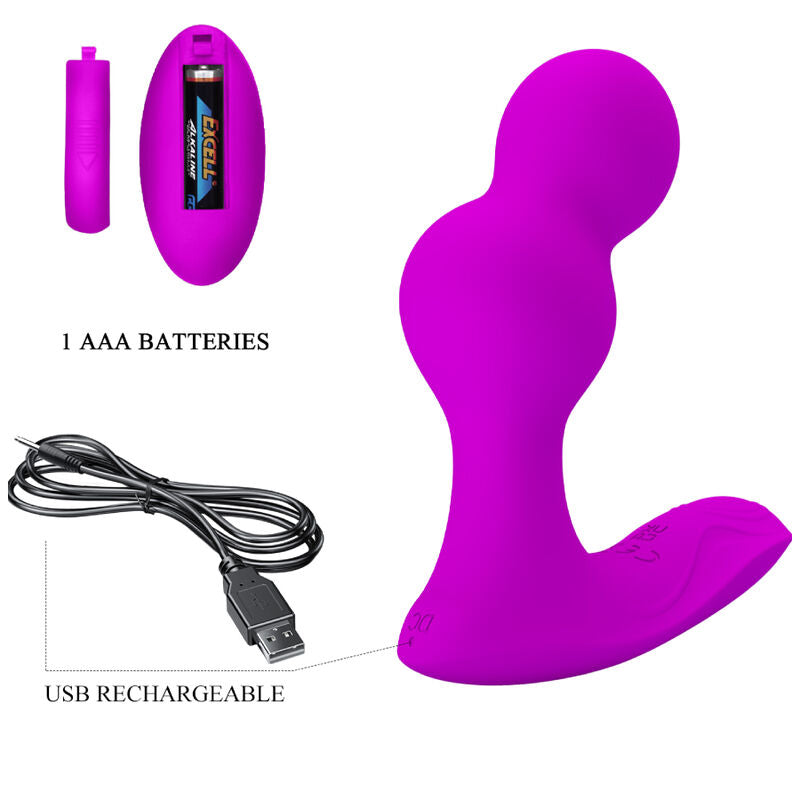 PRETTY LOVE - MASSAGER VIBRADOR ANAL TERRANCE COM CONTROLE REMOTO