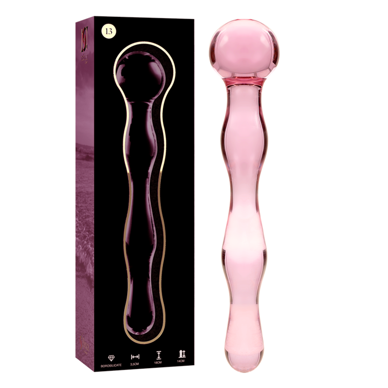 NEBULA SERIES BY IBIZA - MODELO 13 DILDO VIDRO BOROSILICADO TRANSPARENTE 18 CM -O- 3.5 CM