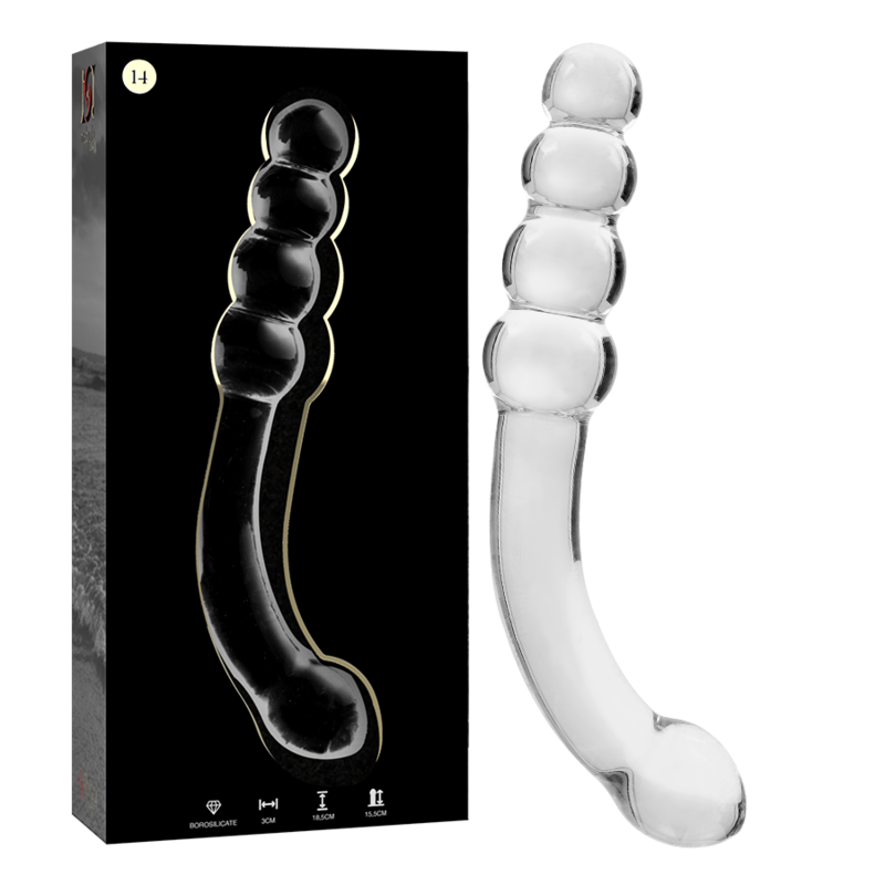 NEBULA SERIES BY IBIZA - MODELO 14 DILDO VIDRO BOROSILICADO TRANSPARENTE 18.5 CM -O- 3 CM