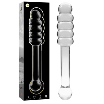 NEBULA SERIES BY IBIZA - MODELO 20 DILDO VIDRO BOROSILICADO TRANSPARENTE 20.5 CM -O- 3 CM