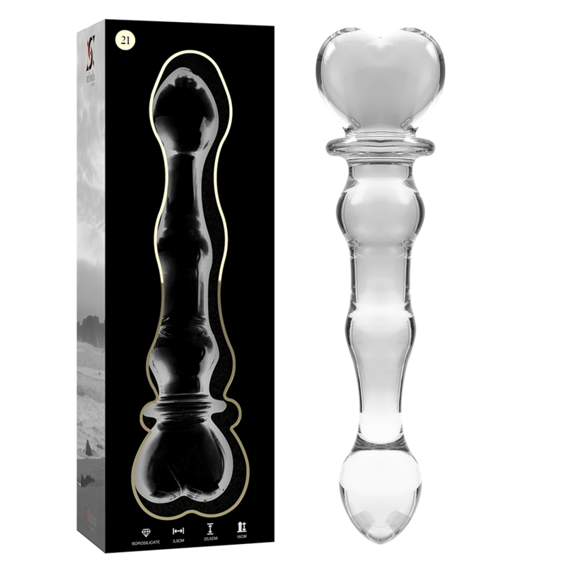 NEBULA SERIES BY IBIZA - MODELO 21 DILDO VIDRO BOROSILICADO TRANSPARENTE 20.5 CM -O- 3.5 CM