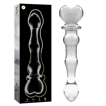 NEBULA SERIES BY IBIZA - MODELO 21 DILDO VIDRO BOROSILICADO TRANSPARENTE 20.5 CM -O- 3.5 CM