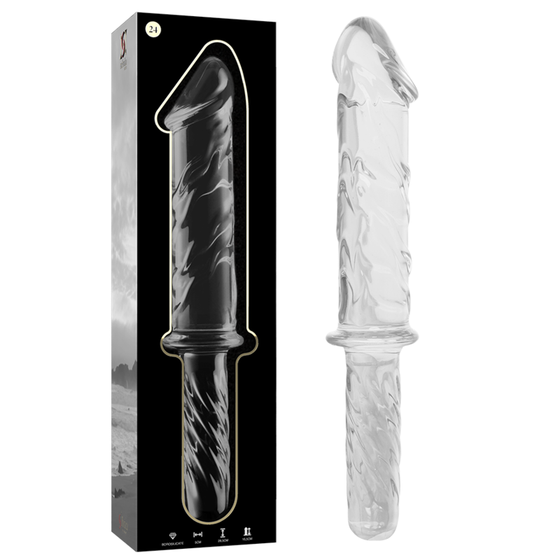 NEBULA SERIES BY IBIZA - MODELO 24 DILDO VIDRO BOROSILICADO TRANSPARENTE 28.5 CM -O- 5 CM