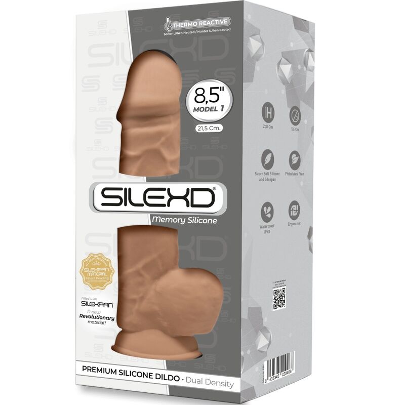 SILEXD - MODELO 1 PÊNIS REALÍSTICO PREMIUM SILEXPAN SILICONE CARAMELO 21.5 CM