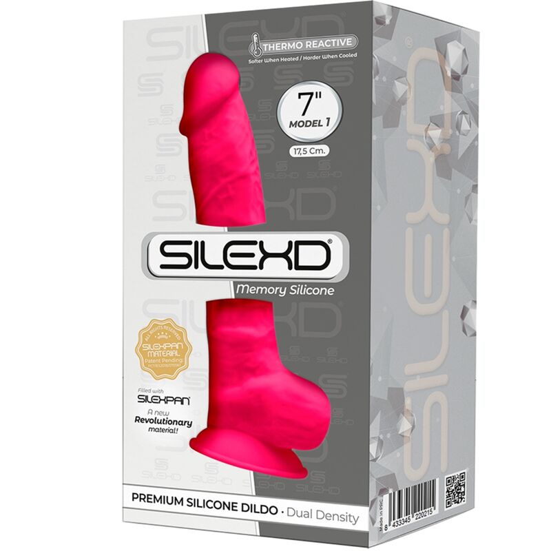 SILEXD - MODELO 1 PÊNIS REALÍSTICO PREMIUM SILEXPAN SILICONE FÚCSIA 17.5 CM