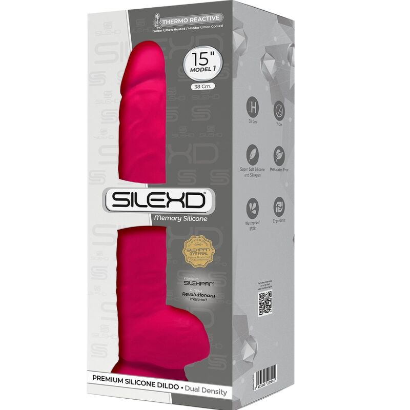 SILEXD - MODELO 1 PÊNIS REALÍSTICO PREMIUM SILEXPAN SILICONE FÚCSIA 38 CM