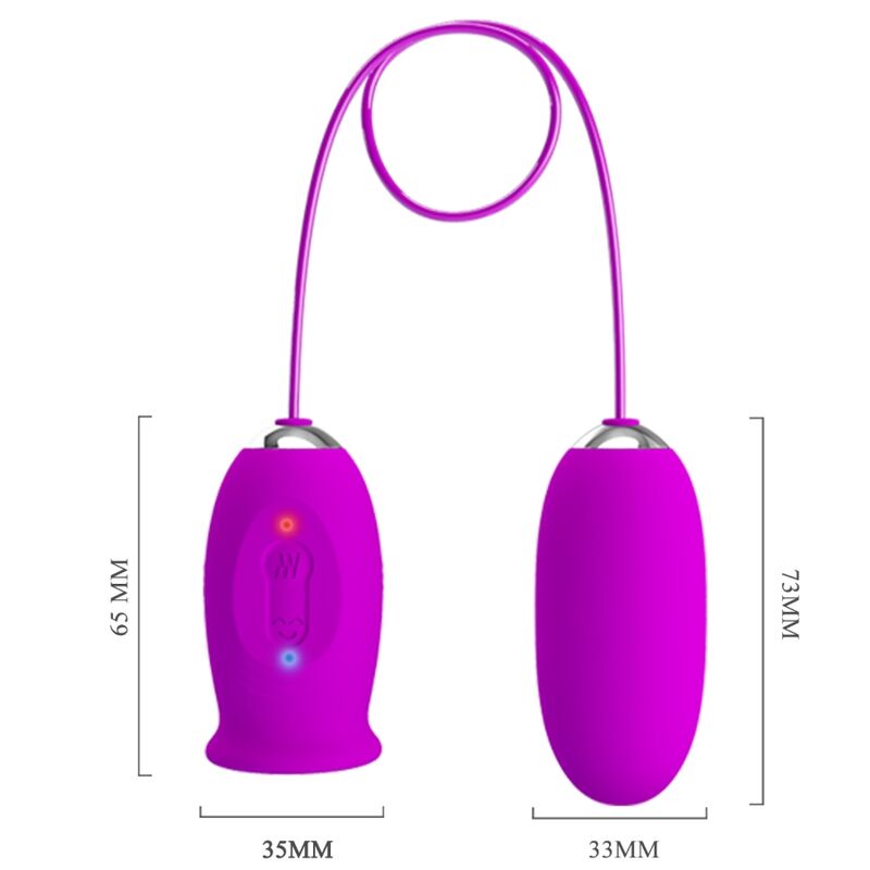 PRETTY LOVE - VIBRADOR RECARREGVEL DAISY DUAL EGG ROXO