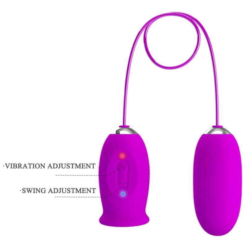 PRETTY LOVE - VIBRADOR RECARREGVEL DAISY DUAL EGG ROXO