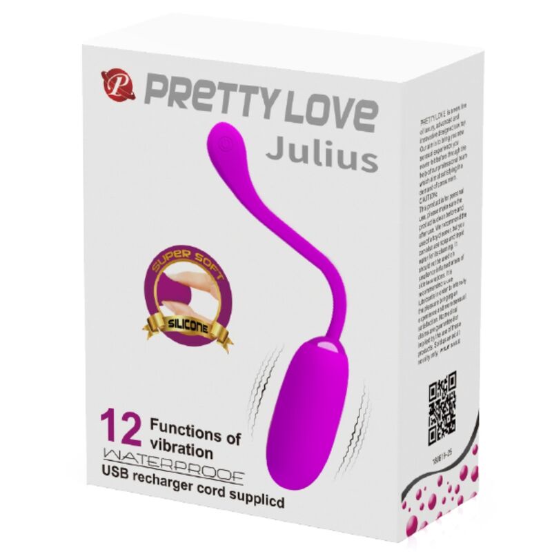 PRETTY LOVE - OVO VIBRANTE RECARREGVEL IMPERMEVEL JULIUS ROXO