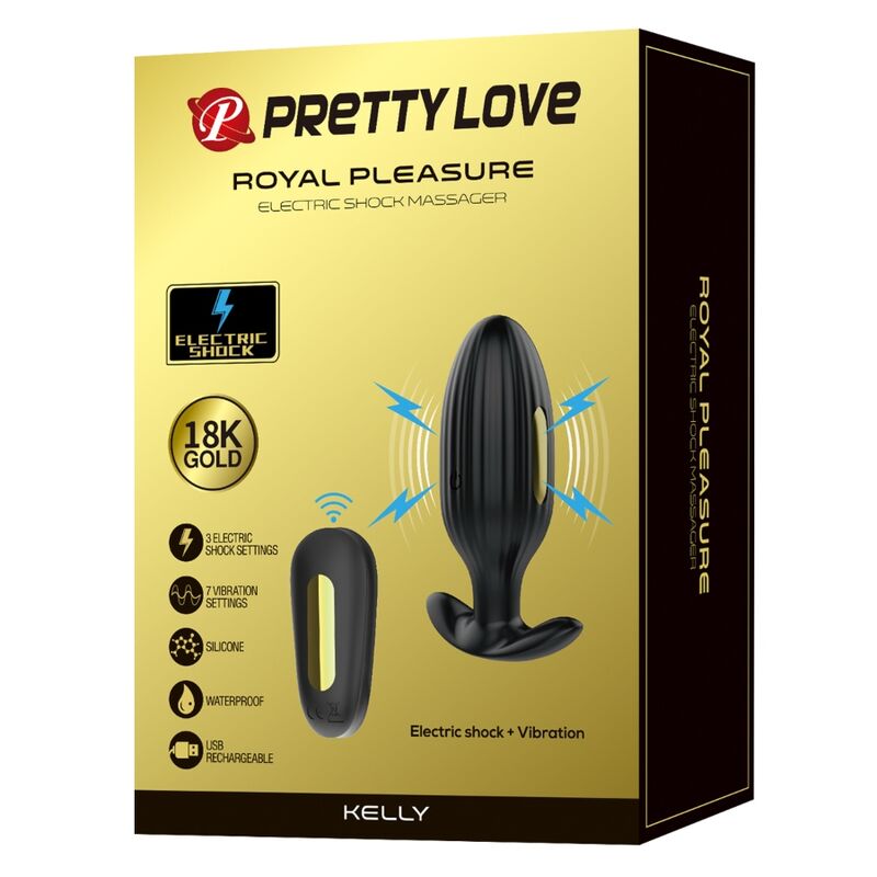 PRETTY LOVE - VIBRADOR RECARREGVEL ANAL KELLY PLUG PRETO