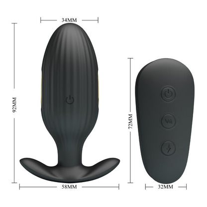 PRETTY LOVE - VIBRADOR RECARREGVEL ANAL KELLY PLUG PRETO